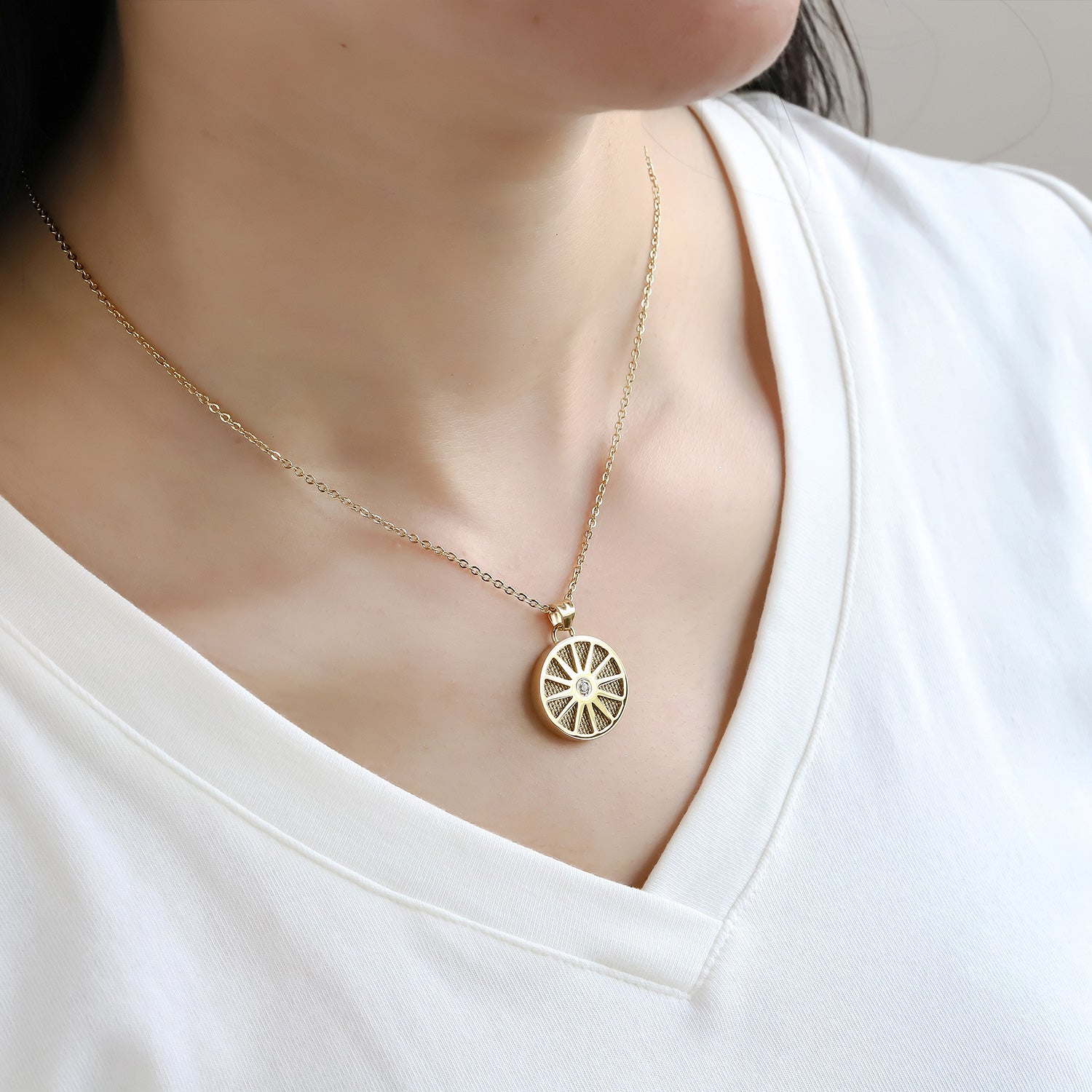 Soul Compass Necklace 14K Gold Plated