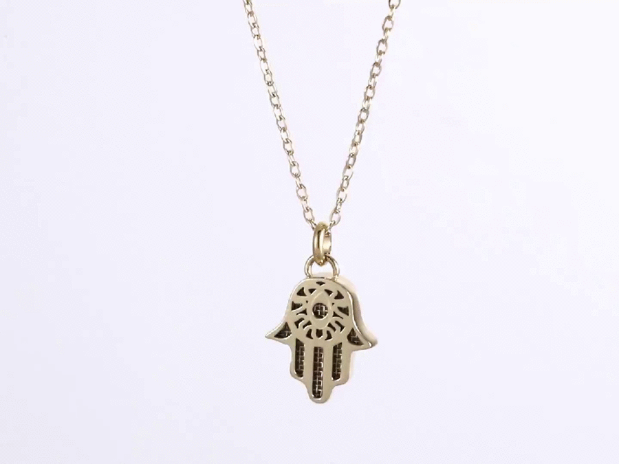 Hamsa Harmony Necklace 14K Gold Plated
