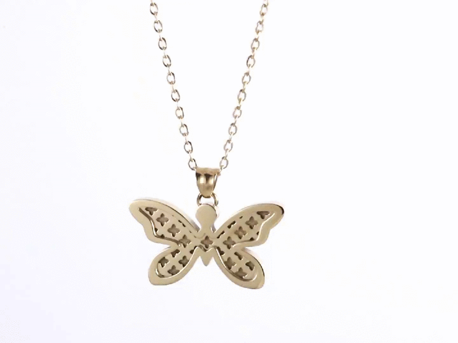 Papillon Whisper Necklace 14K Gold Plated