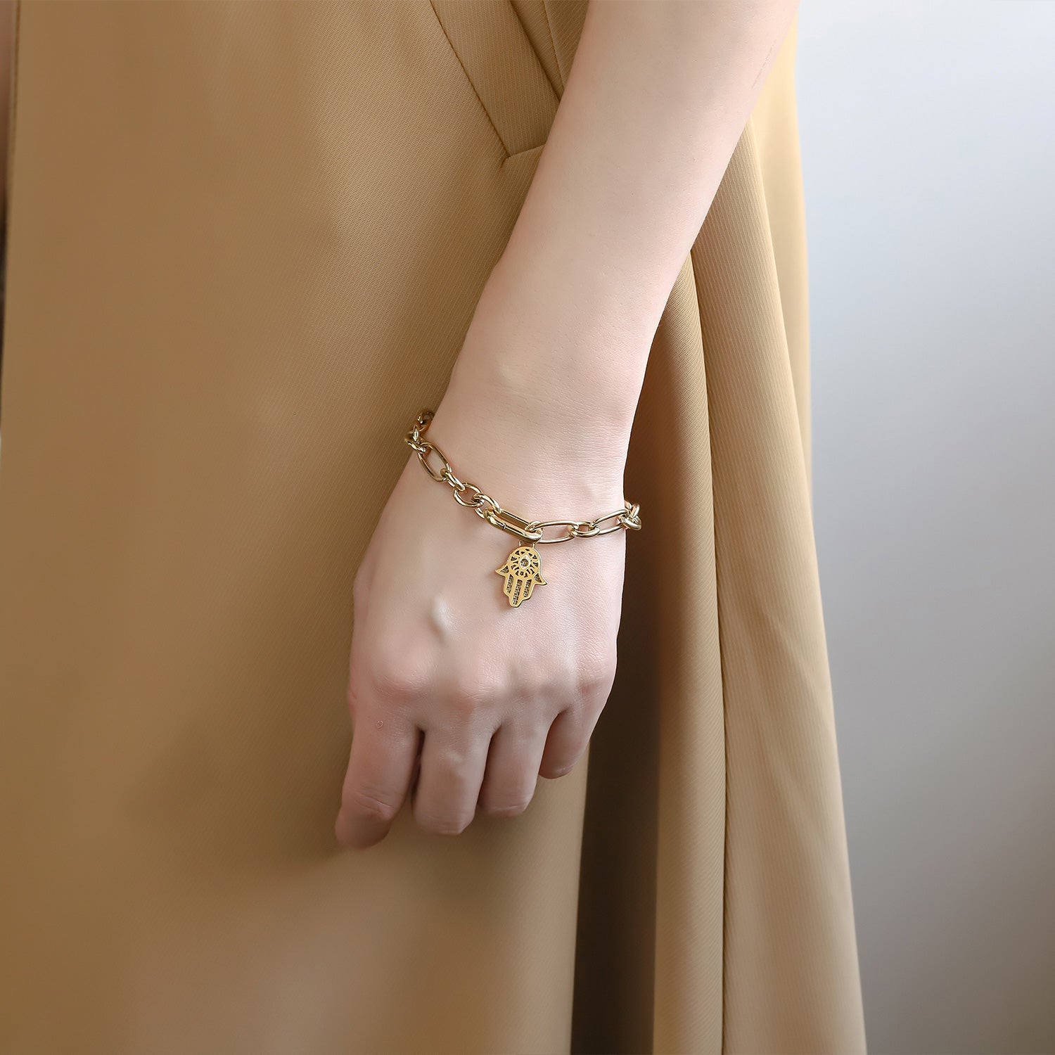 Hamsa Grace Bracelet 14K Gold Plated