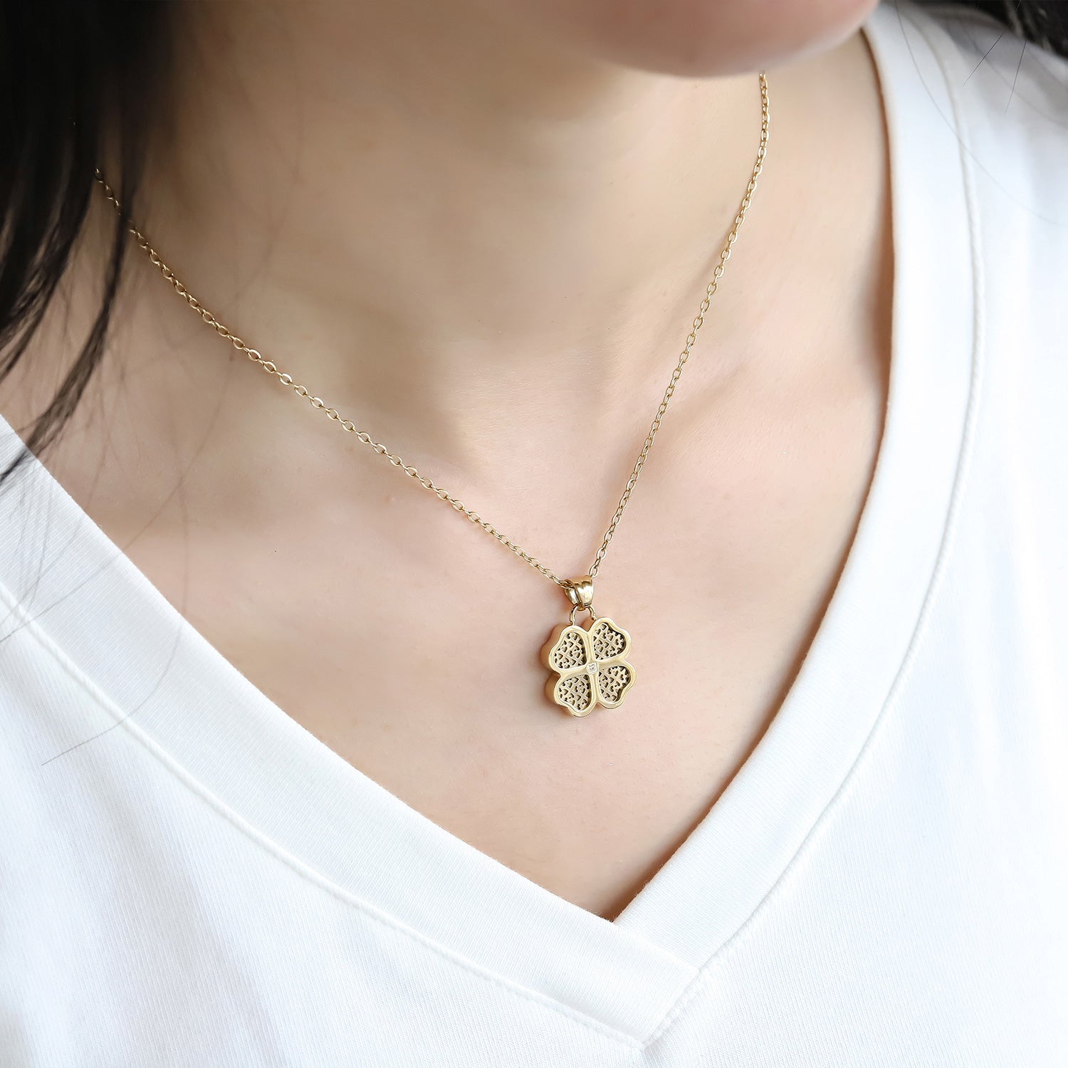 Clover Luck Necklace 14K Gold Plated